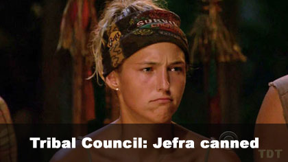 Jefra voted out, 4-3