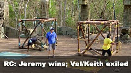 Jeremy wins flint, Val & Keith sent to Exile