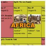 Survivor 3: Africa calendar