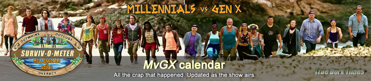 Survivor 33: Millennials vs. Gen X calendar