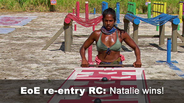 Natalie wins, re-enters game