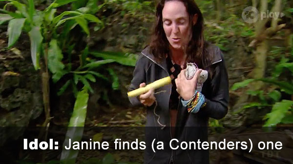 Janine finds idol