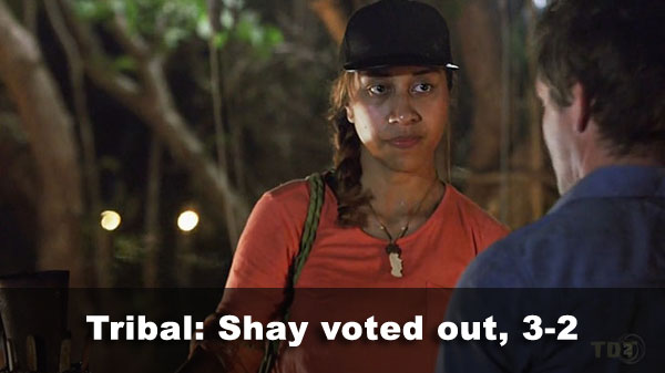 Shay voted out, 3-2