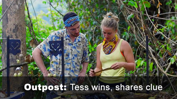 Tess wins, shares clue