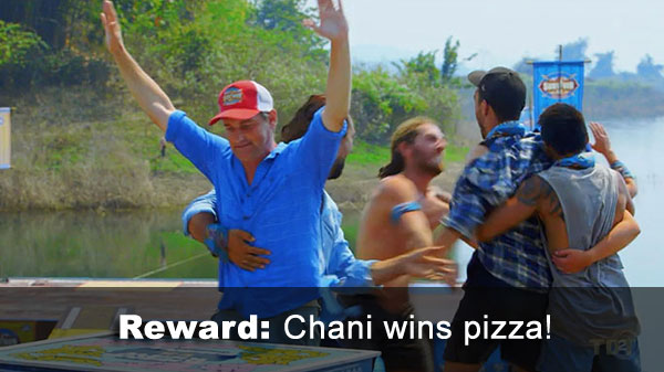 Chani wins pizza