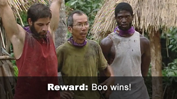 Boo wins reward