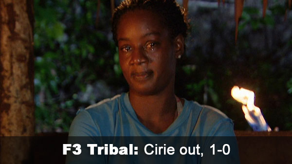 Cirie out, 1-0