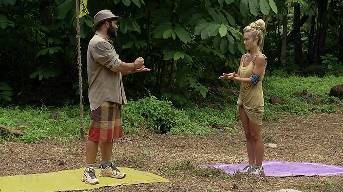 Most times voting for the bootee, single-season (tie, 14) - Russell Hantz and Natalie White, Samoa