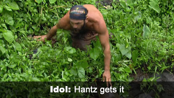 Russell finds idol, using Danielle's clue