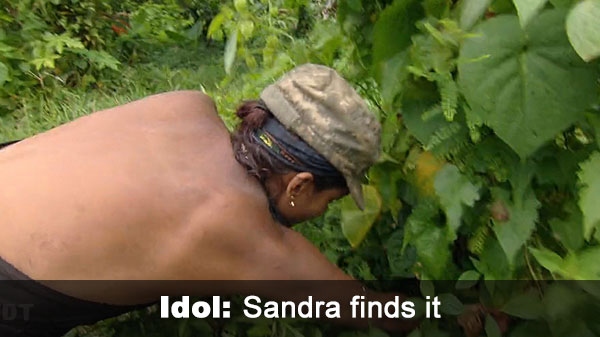 Sandra finds idol