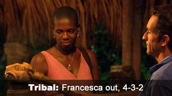 Francesca out, 4-3-2