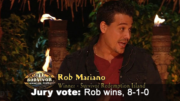 Rob wins jury vote, 8-1-0