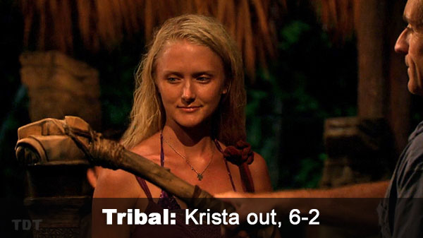 Krista out, 6-2