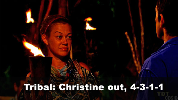 Christine out, 4-3-1-1