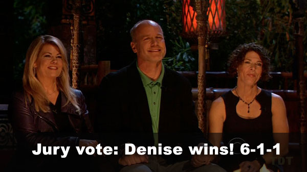 Denise wins, 6-1-1