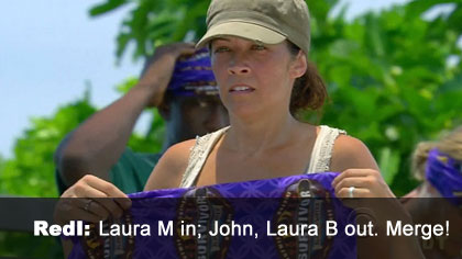 Laura M returns at the merge