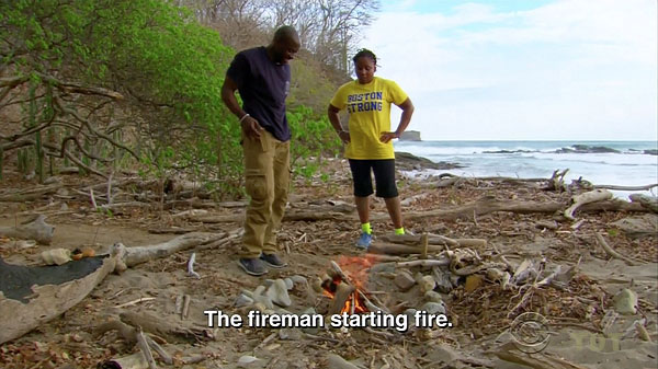 FIreman making fire