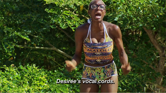 Desiree's vocal cords