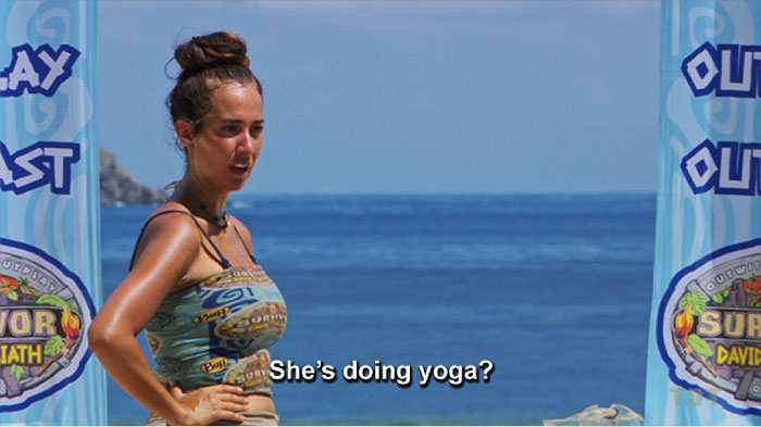 She's doing yoga?