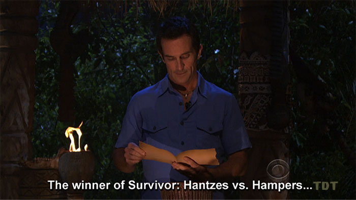 The winner of Survivor: Hantzes vs. Hampers...