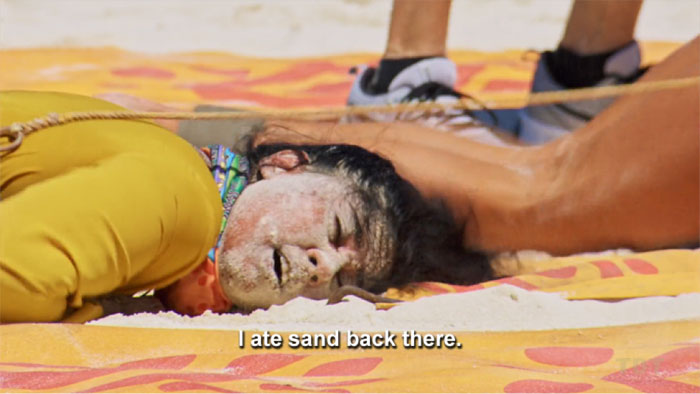 Karishma: I ate sand back there