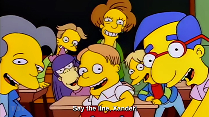 Simpsons: Say the line, Xander