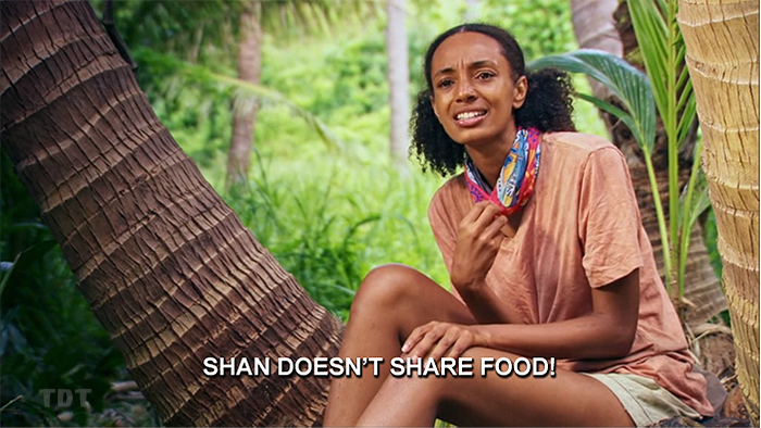 Shan doesn't share food