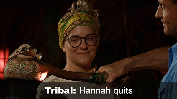 Hannah quits