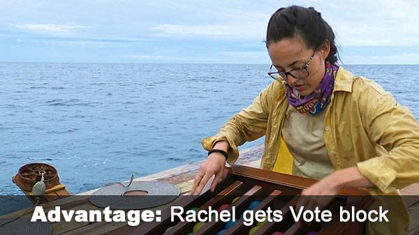 Rachel wins advantage