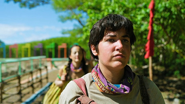 Teeny leading the women back to camp