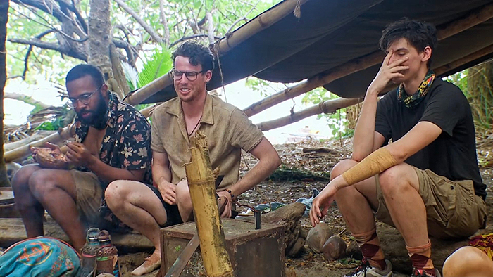 Three boys on a bench