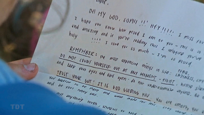 Sophi's letter Sophi's letter