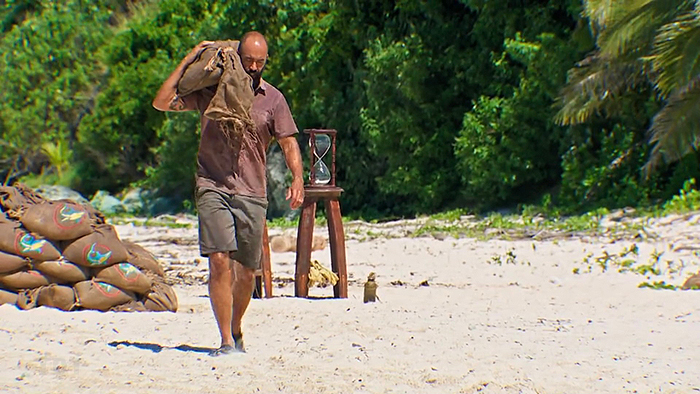 Nate hauls a sandbag Nate hauls a sandbag