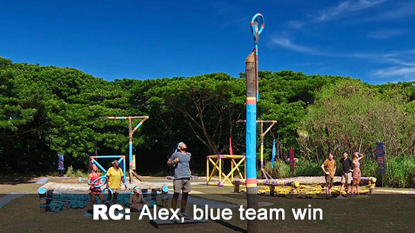 Blue team wins