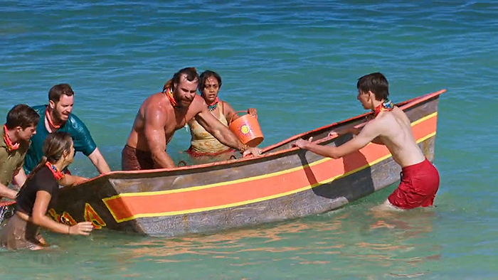 Jonathan flips the boat