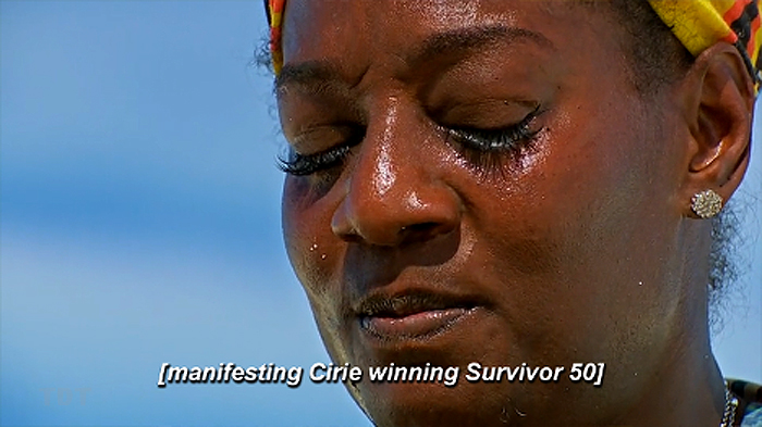 Crying Cirie: manifesting Cirie winning
