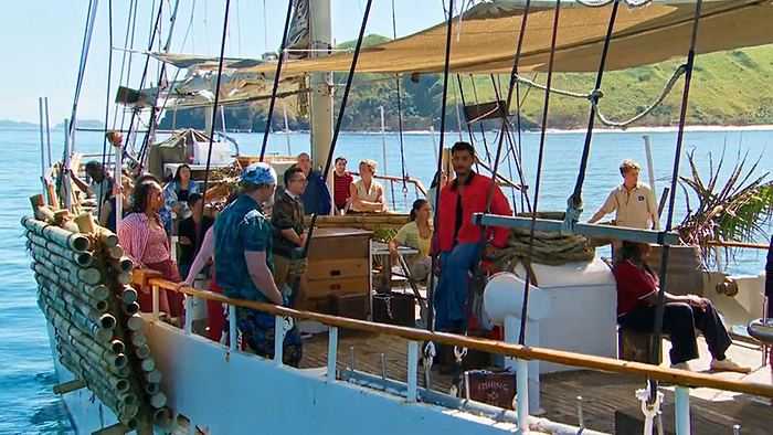 The cast on the ship