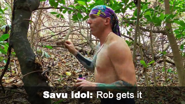 Rob finds idol