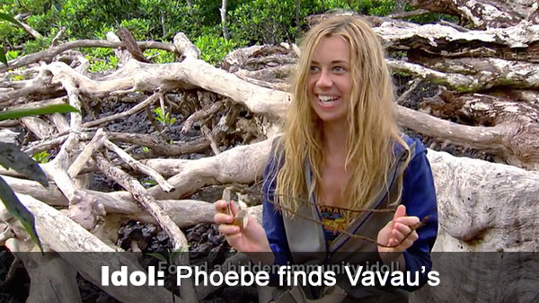 Phoebe finds Vavau idol Phoebe finds Vavau idol