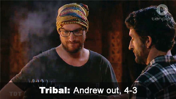 Andrew out, 4-3