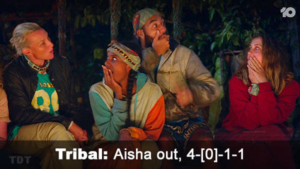 Aisha out, 4-[0]-1-1