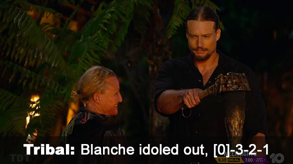 Blanche idoled out, [0]-3-2-1