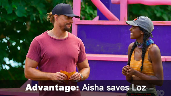 Aisha plays advantage